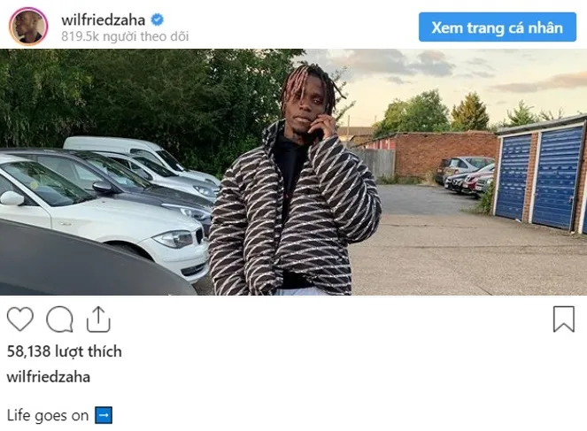 Wilfried Zaha posts cryptic message amid Arsenal transfer rumours  - Bóng Đá