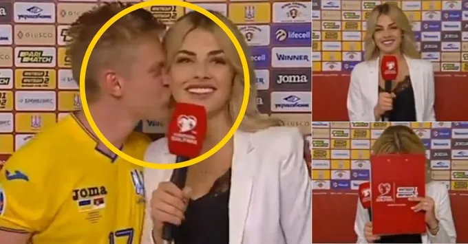 Zinchenko proposes to stunning girlfriend in stadium hours after kissing her live on TV following Ukraine’s Euros spot - Bóng Đá