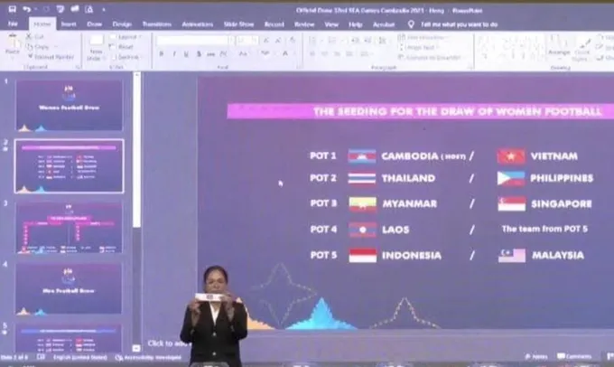 BTC SEA Games 32 lộ slide Power Point khi bốc thăm môn bóng đá - Bóng Đá