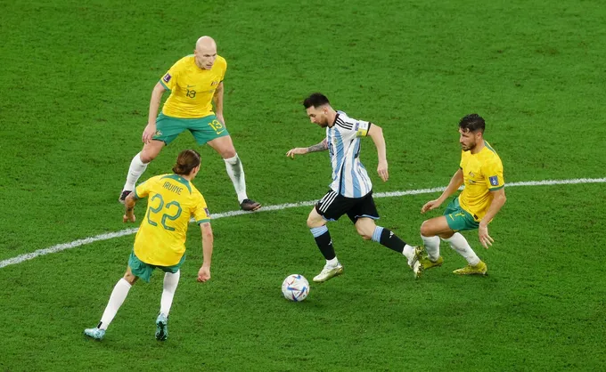 Messi lần đầu ghi bàn ở vòng knock-out World Cup - Bóng Đá