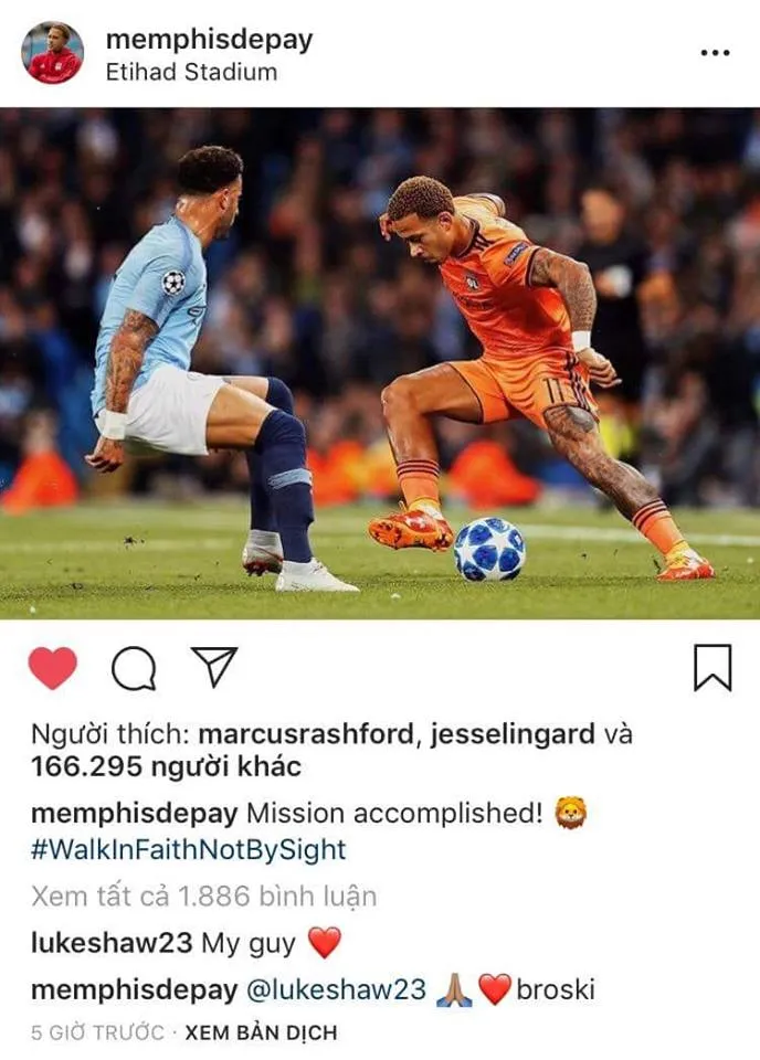 Đánh bại Man City, Depay gửi thông báo đặc biệt đến Man Utd - Bóng Đá
