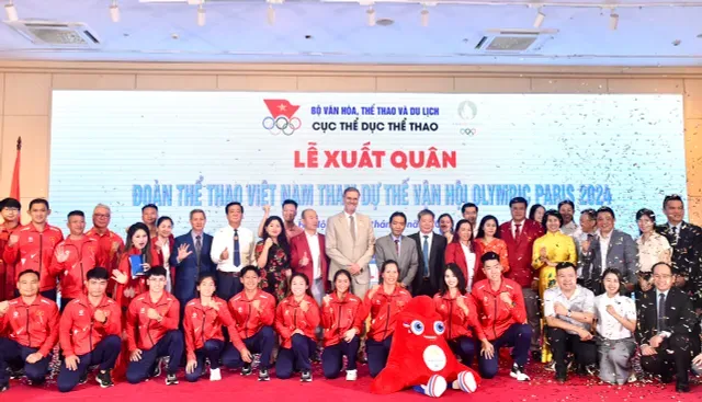 Lễ xuất quân của đoàn thể thao Việt Nam tham dự Olympic Paris 2024 - Ảnh 1.