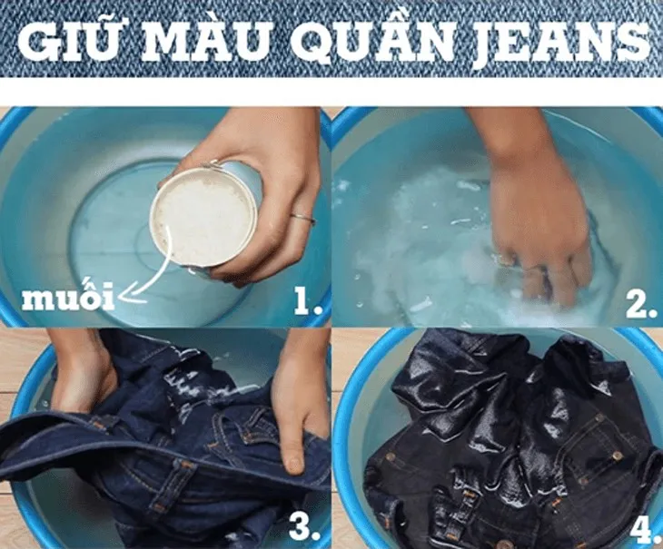 Cách giặt muối với quần bò giữ màu cực kỳ hiệu quả