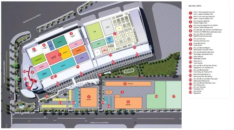 Sơ đồ gian hàng trưng bày của các thương hiệu tại VMS 2024