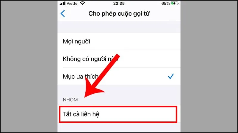 Chặn liên hệ