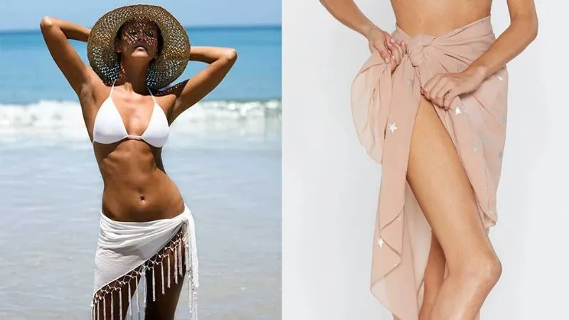 Phối khăn voan với bikini