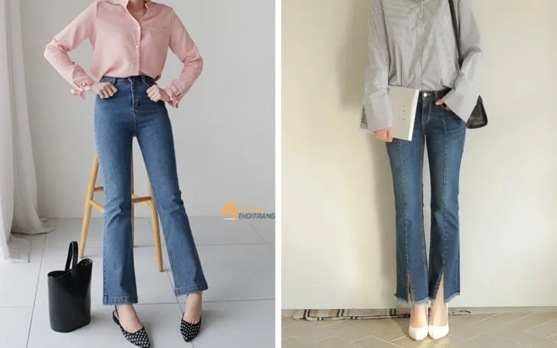 Quần jeans ống loe 