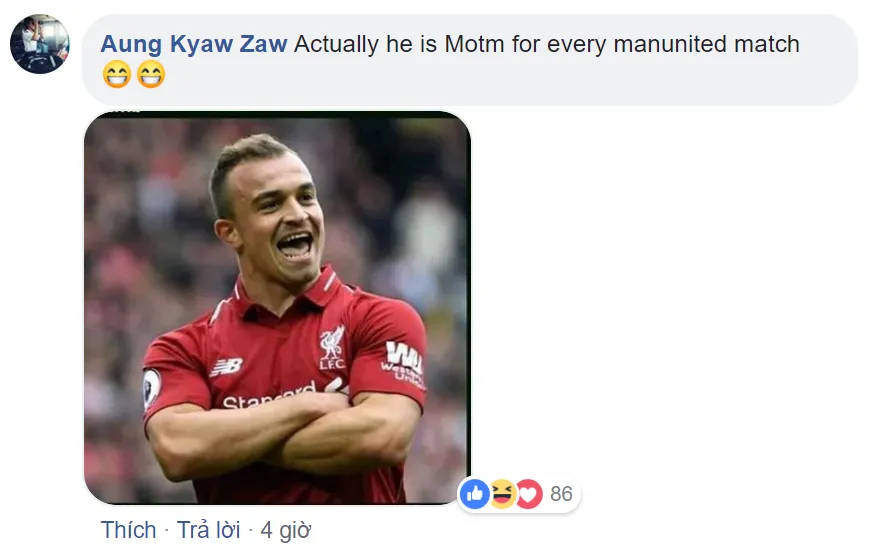 Fan Man Utd cảm ơn Shaqiri - Bóng Đá