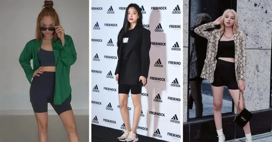 Mix áo sproty bra cùng một chiếc biker shorts cá tính