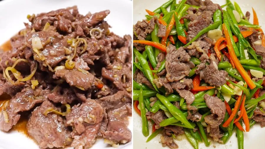 Khi xào thịt bò, bạn cần dùng lửa lớn và đảo nhanh tay để thịt chín tới, không bị khô dai.