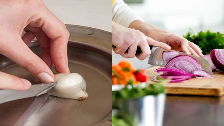 Mẹo giúp cho giảm chất hăng cay của hành tỏi bay vào mắt