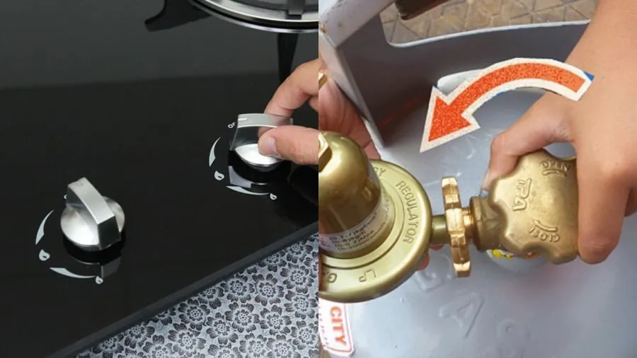 Nên khóa bình gas trước khi tắt bếp