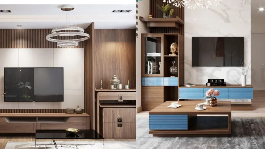 Ban thờ đặt cạnh tivi không phù hợp