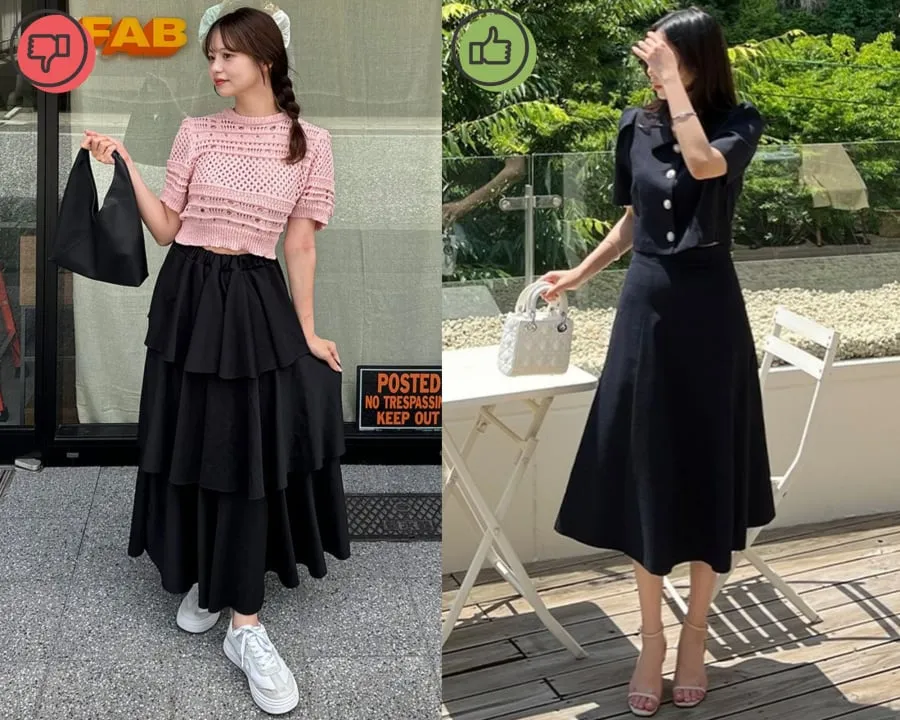 Chân váy xếp nhiều tầng từng là xu hướng từng ưa chuộng.