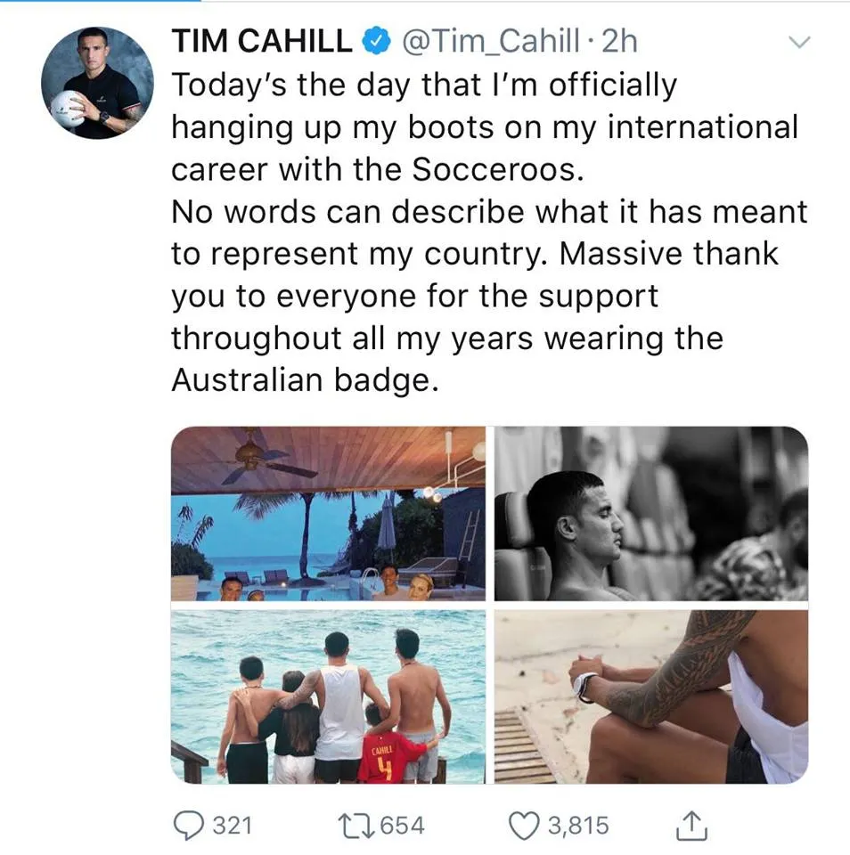 Tim Cahill chính thức chia tay ĐT Australia - Bóng Đá