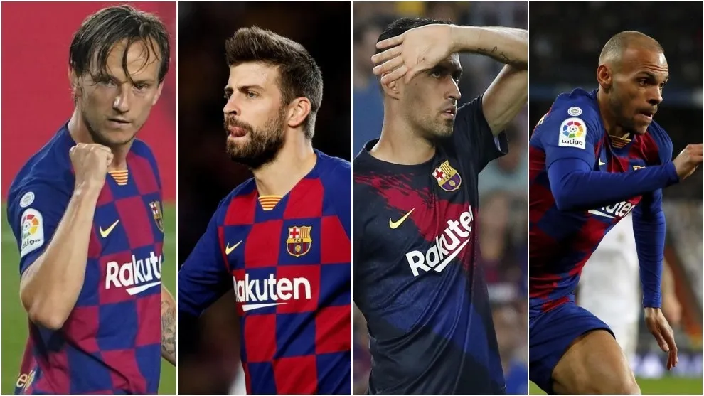 Barcelona's four survivors: Pique, Busquets, Rakitic and Braithwaite - Bóng Đá